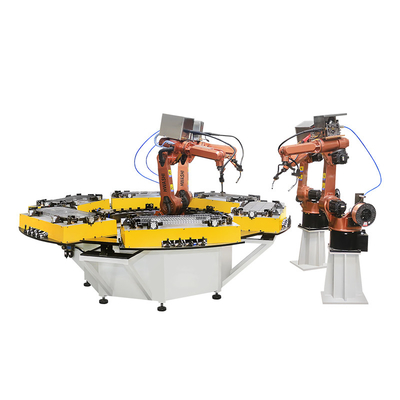 Hwashi Automatic MIG TIG Welding Robot مع محطة دوارة لركن رف التخزين