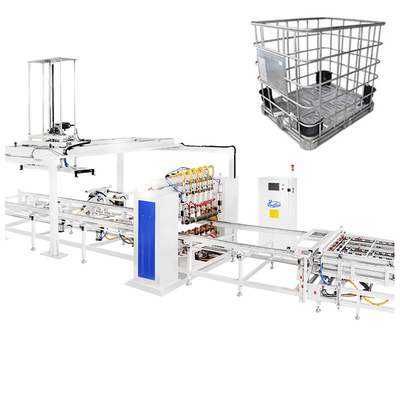 إطار قفص IBC آلة صنع الثقوب الآلية IBC Tote الآلية لحام شبكة الأسلاك